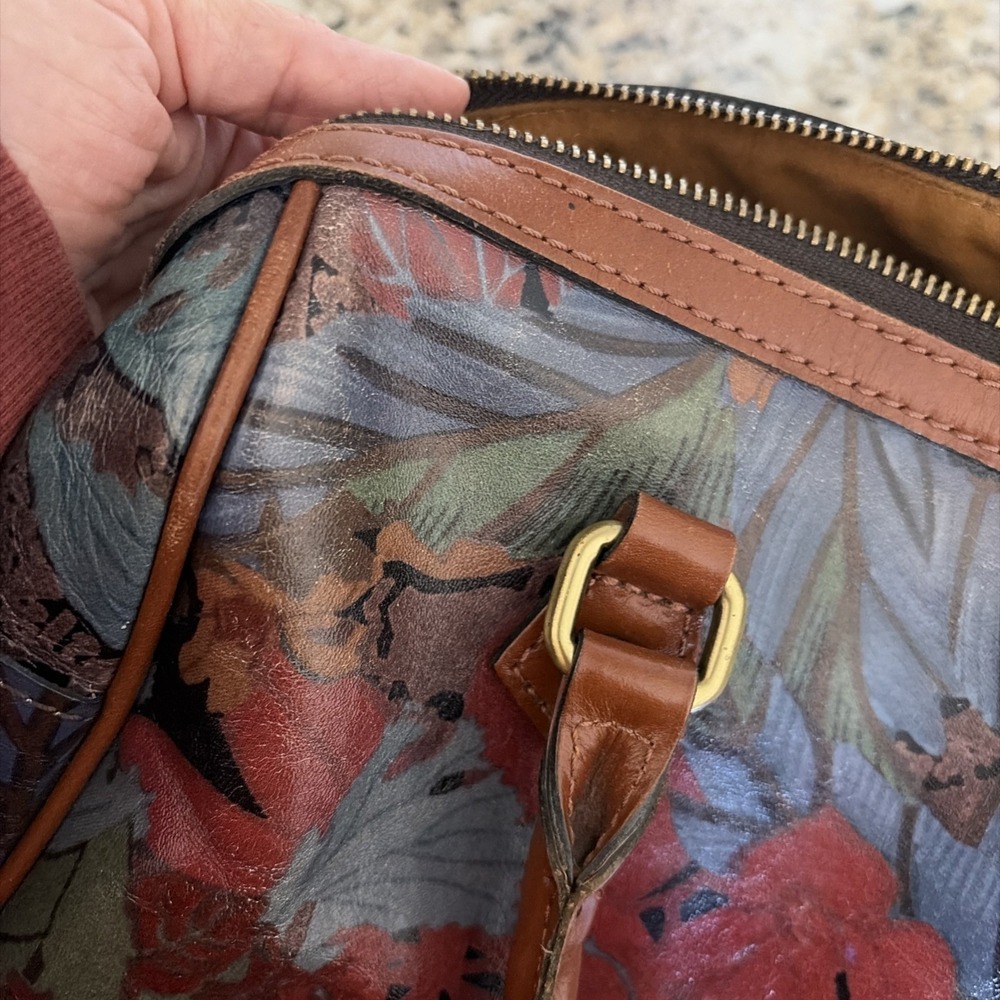 Patricia Nash Floral Satchel Womens Multicolor Botanical Boho Leather Romantic - Picture 12 of 12